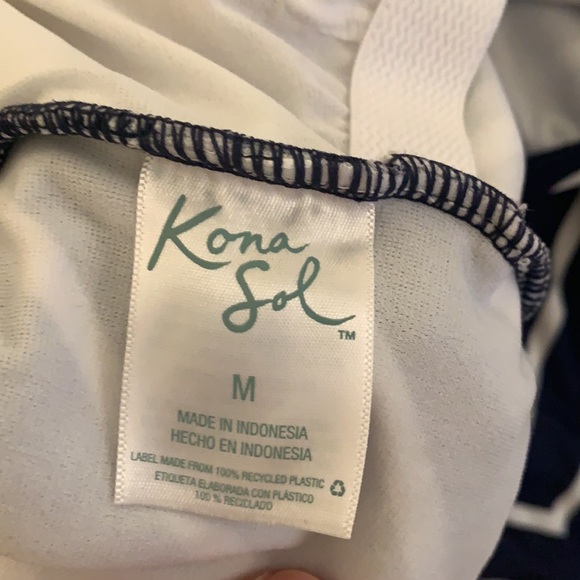 LAST CALL 🚨 Kona Sol Navy White Nautical Stripe Crossback One Piece Medium - Picture 5 of 8